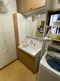 洗面化粧台取替工事【LIXILピアラ】【田原町】
