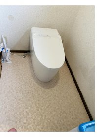 タンクレストイレに交換！クッションフロアも同時にね！　珠洲市