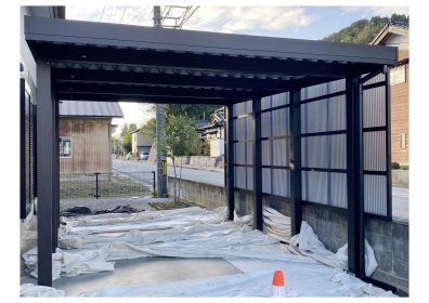 カーポート設置２０２２冬～片面波板サイドパネルⅠ～：珠洲市