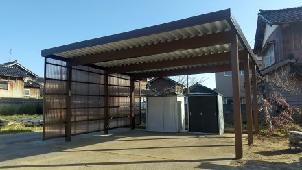 カーポート設置２０２３春～片面ポリカ波板～：珠洲市