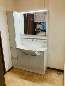 キャビネットと合わせたオシャレな洗面台！　日野市T様