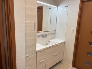 【深谷市　洗面台リフォーム】収納たくさんで脱衣所がすっきり！