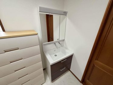 【深谷市　洗面台リフォーム】二段引出で収納力アップ！