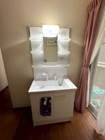シンプルで使いやすい洗面化粧台交換｜浜松市浜名区