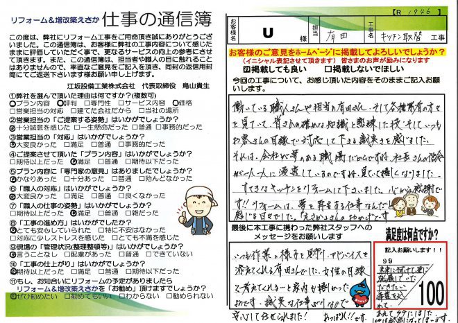 上杉邸キッチン取り替え工事【R1946】
