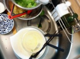 スペースが狭く、食器洗いや食事の片づけ手こずる